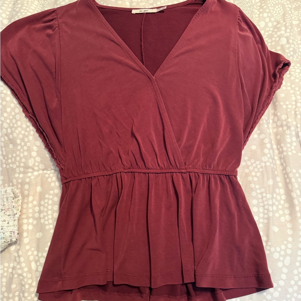 Maroon Babydoll Top
